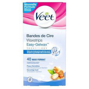 Veet Bandes de Cire Froide Easy-Gelwax™ Peaux Sensibles